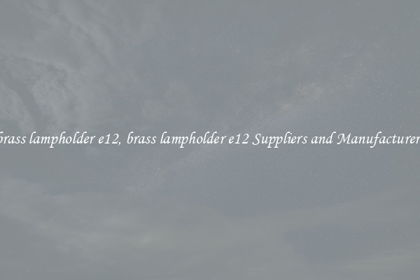brass lampholder e12, brass lampholder e12 Suppliers and Manufacturers